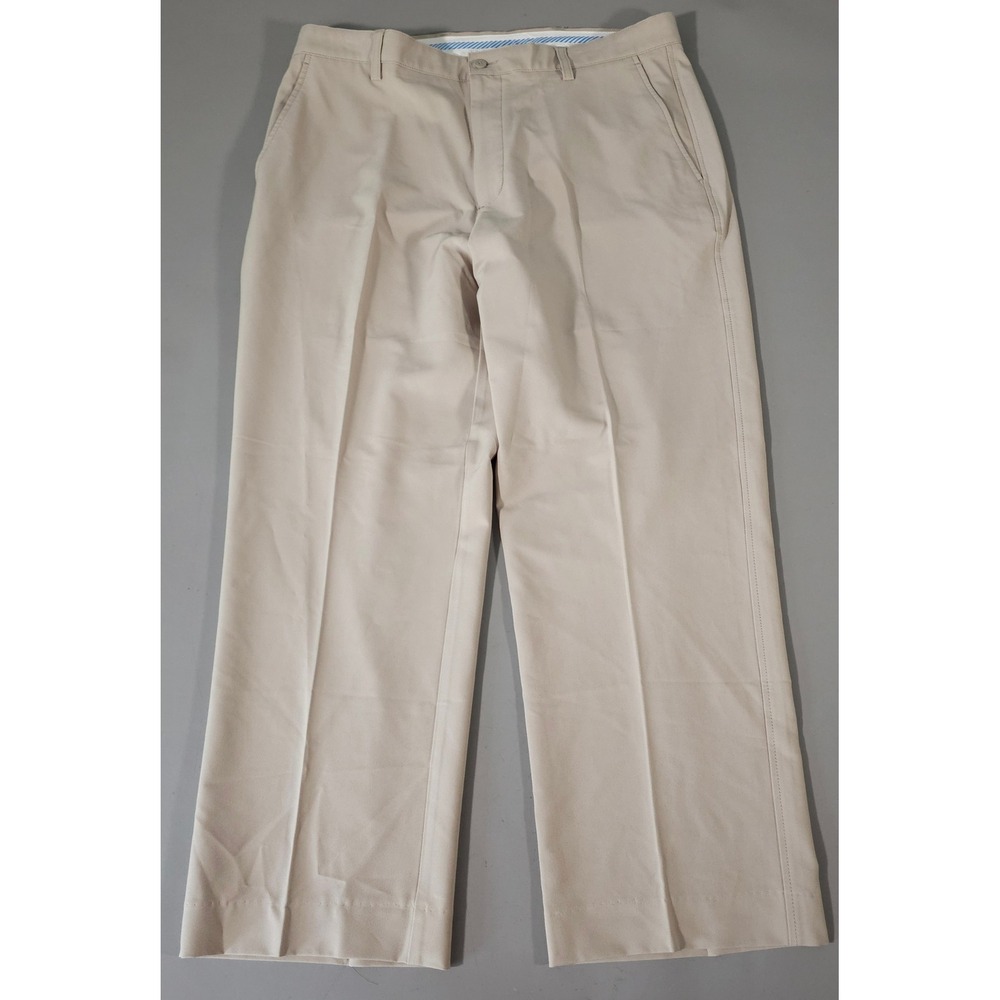 FootJoy Golf Pants Mens 38x34 Khaki Tan Performance Stretch Flat Front Trousers